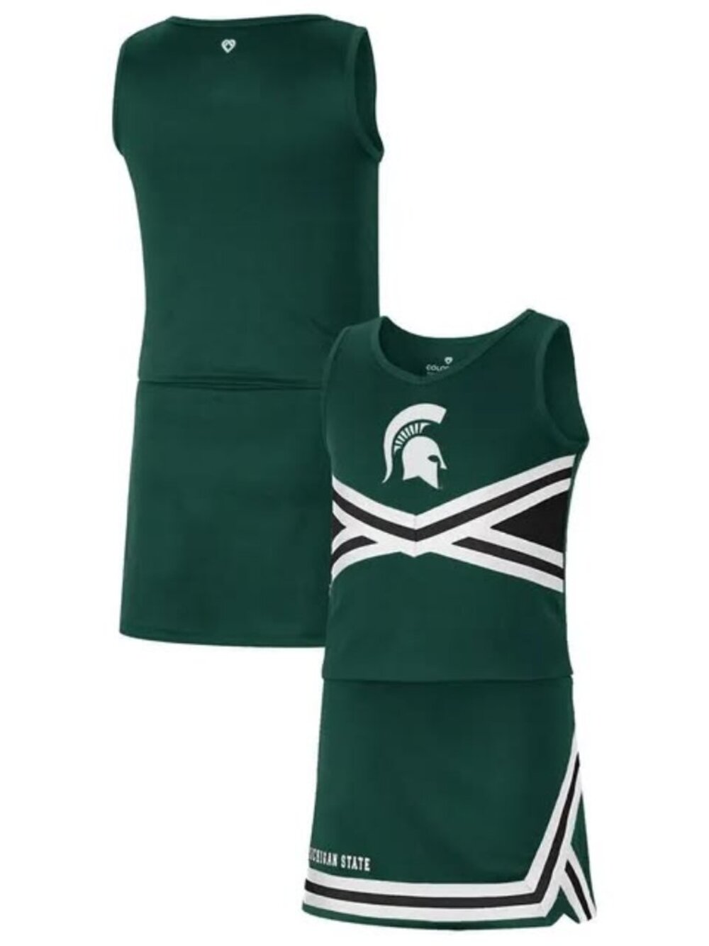 Colosseum Girls Youth Green Michigan State Spartans Cheerleader Set Large 10-12